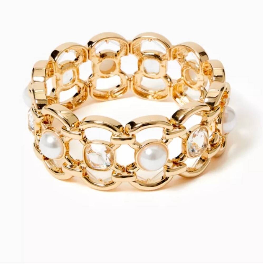 NWT Lilly Pulitzer Pink Palms Cuff Bracelet